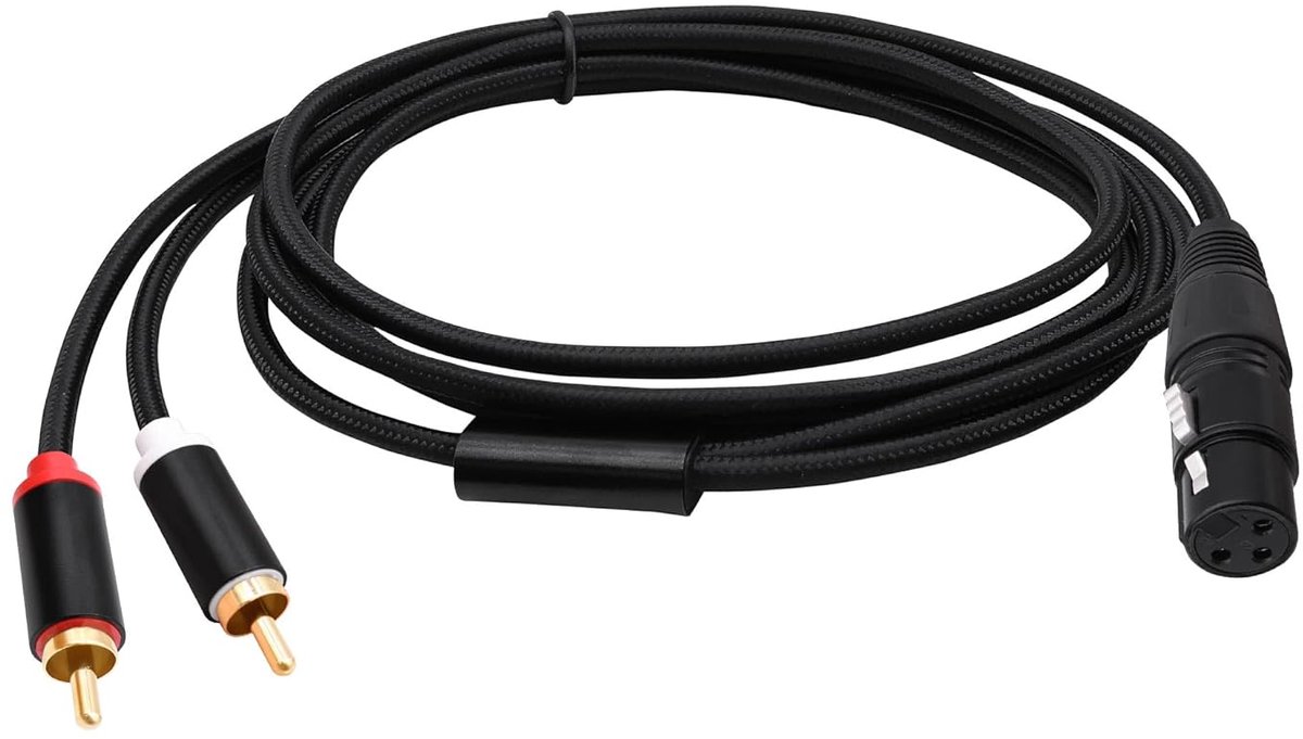 SnelShoppen - XLR naar 2 RCA Y splitter kabel ongebalanceerd dual RCA phono plug naar XLR 3 pin connector adapter audio kabel voor microfoon versterke