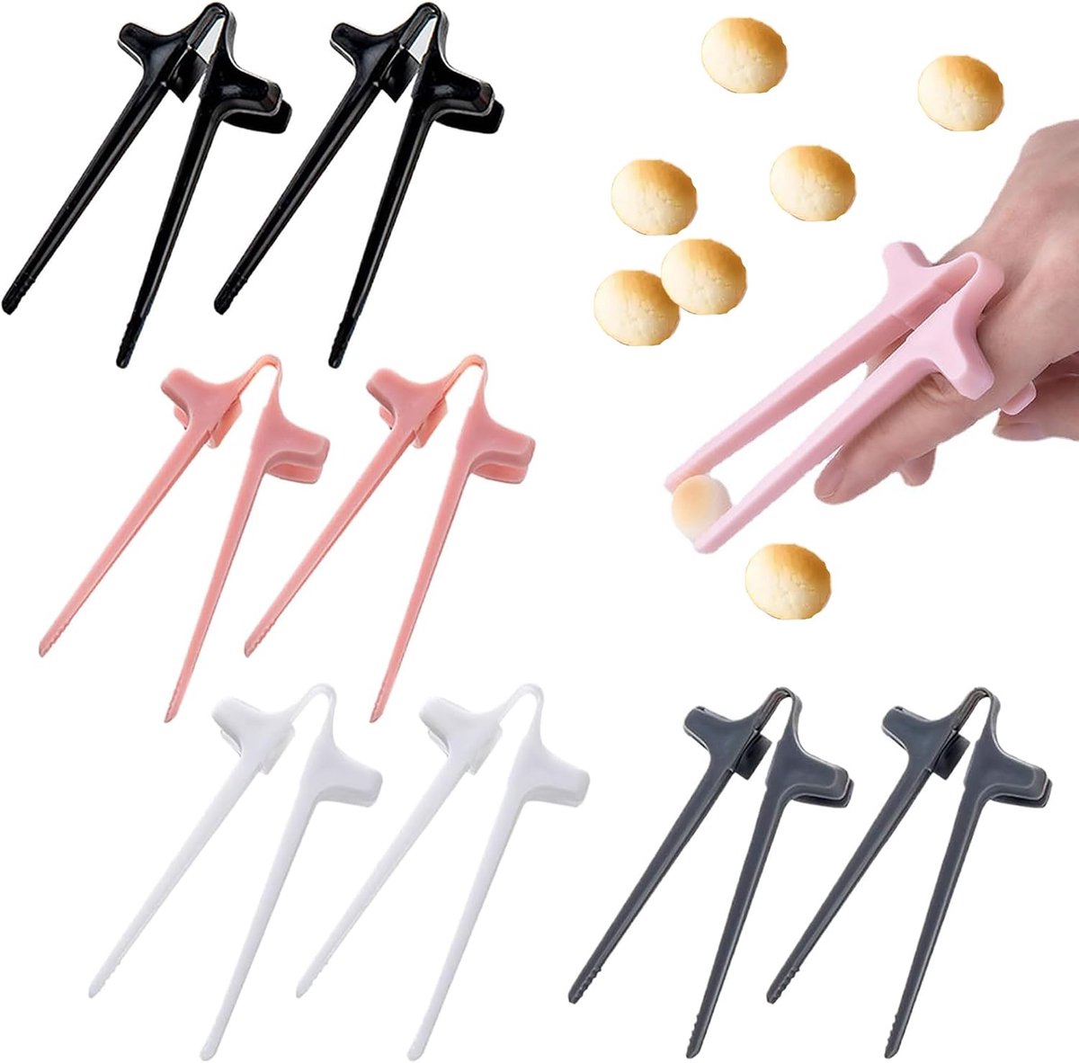 Vingerstokjes set van 8 - plastic - ergonomisch ontwerp - ideaal voor snacks tijdens het gamen - ShopVlot