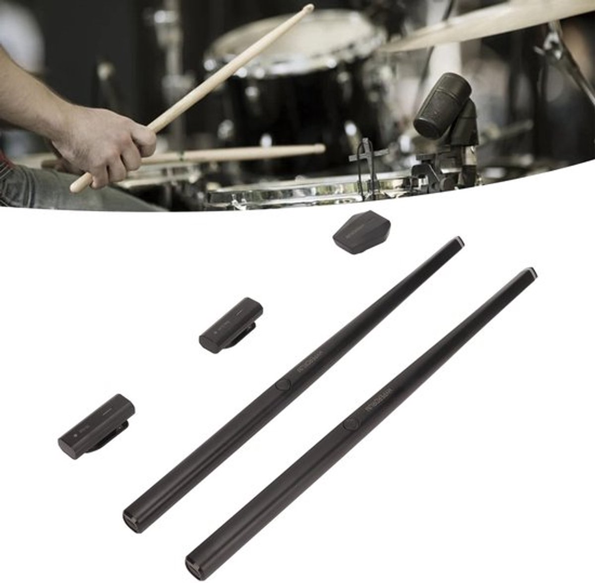 Virtueel drumstel - Draagbaar en stil - Ideaal voor beginners - Elektronische drumset - Leer drummen met plezier - Geschikt voor alle lee...