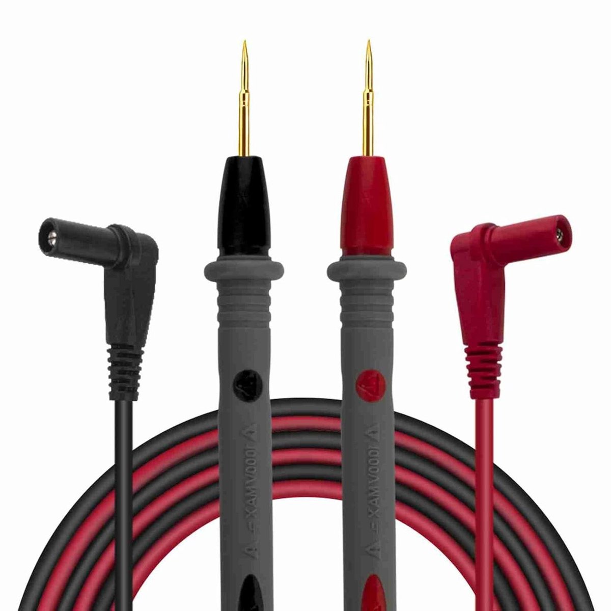 Multimetersondes - Testsnoeren Meetkabels - Elektrisch Testen - Superscherpe Tips - 106 cm - Rood Zwart