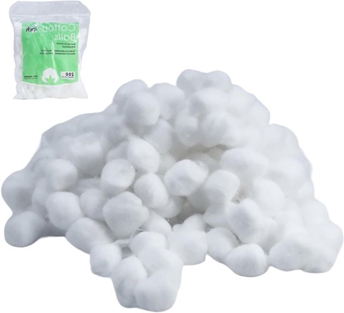 Set van 200 Biologische Makeup Wattenbollen voor Babyverzorging en Schoonheidsbehandelingen