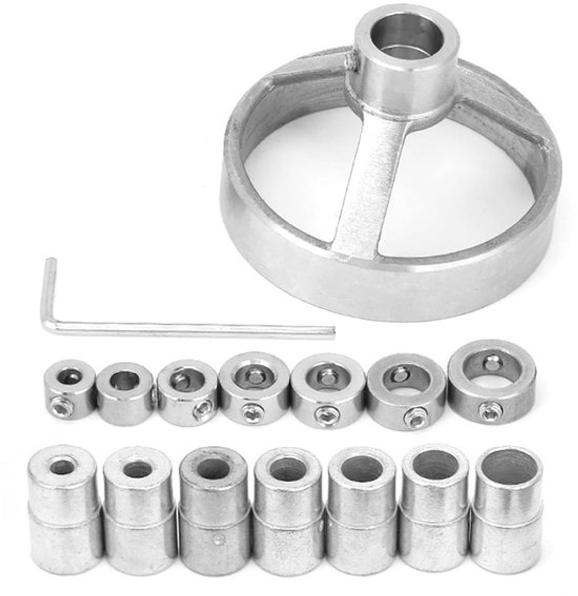- Boorgeleidingsset - Boorstandsteller - Voor het maken van rechte gaten - Zilver - Houtbewerking - Handmatig - Stalen armatuur