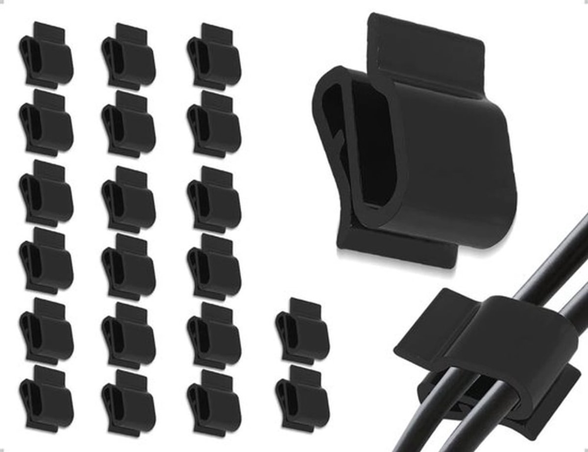Set van 20 Zonnepaneelkabelclips, Kunststof PV Kabelclips voor Fotovoltaïsche Installaties, Geschikt voor MC4 Stekkers en Trailer Frames