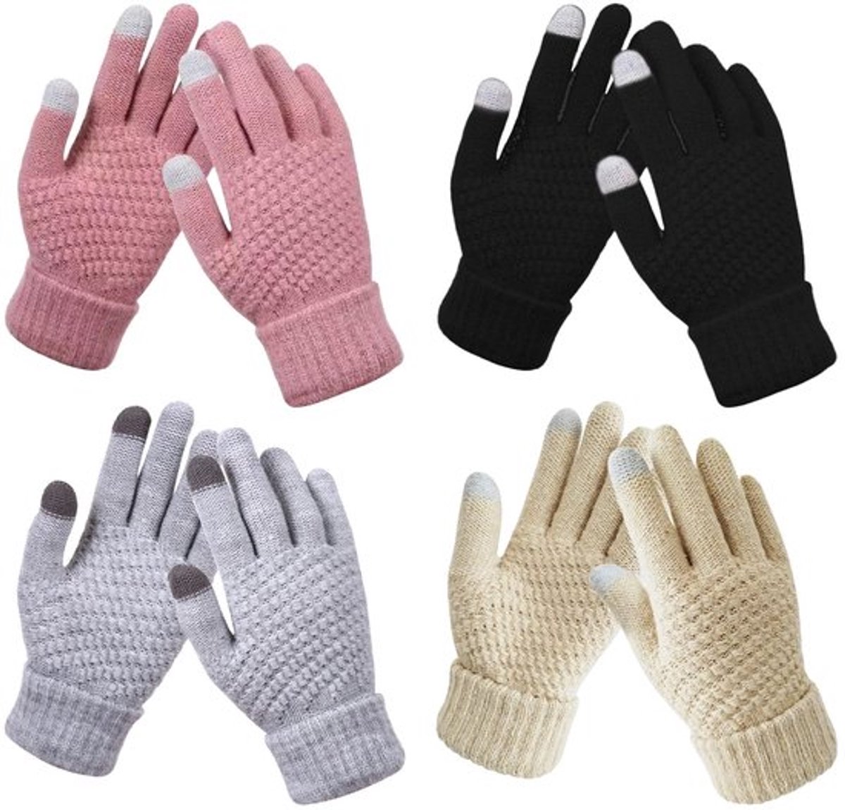 Touchscreen Handschoenen Warm - Winterhandschoenen - Fleece Gevoerd - Antislip Manchetten - Elastisch - Geschikt voor Smartphone