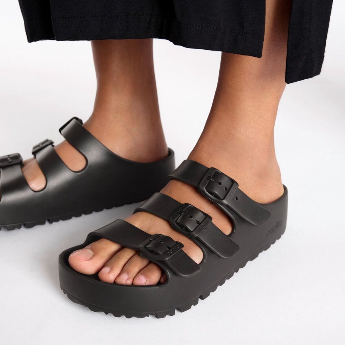 Birkenstock Papillio Slipper Florida III EVA Pap Flex Platform 1029738 Smal Zwart