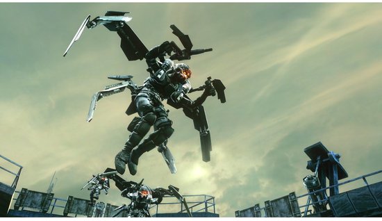 Deux soldats futuristes équipés de jetpacks attaquent dans Killzone 3, sur fond industriel.