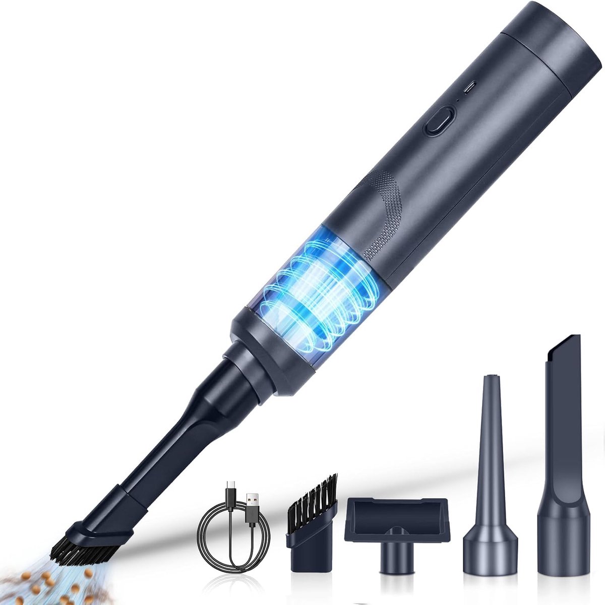 SnelShoppen - Draadloze Mini-handstofzuiger voor Auto - Krachtig 5000 Pa, 90 W, Zwart - Perfect voor Auto, Huis, en Reizen