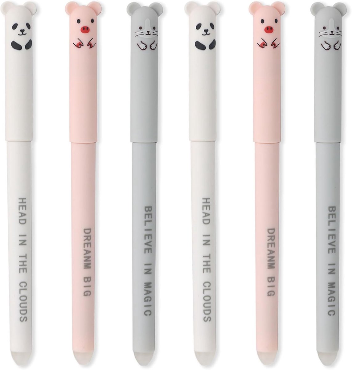 SnelShoppen - 6 Stuks Uitwisbare Balpennen Set - Uitwisbare Pennen, Rollerball Pennen, Gel Pennen, Perfect voor School, Kantoor & Thuis, Hoogwaardige
