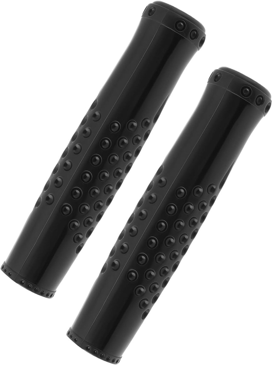SnelShoppen - 2x Contour Dimple Handgreep Covers Voor 3/4 Inch Stuurwiel Gym Grip Ribbel, Zwart, 116mm Lang, Perfecte Pasvorm