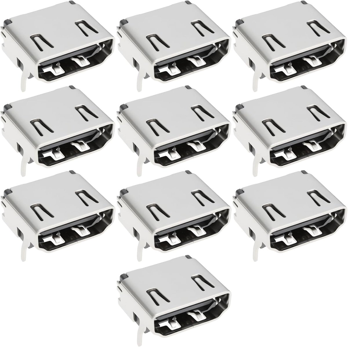 SnelShoppen - 10 Stuks 19Pin HDMI Vrouwelijke Connector Rechts DIP PCB Socket Connector voor Computer, Ventilator en Elektronische Apparaten - Stabiel