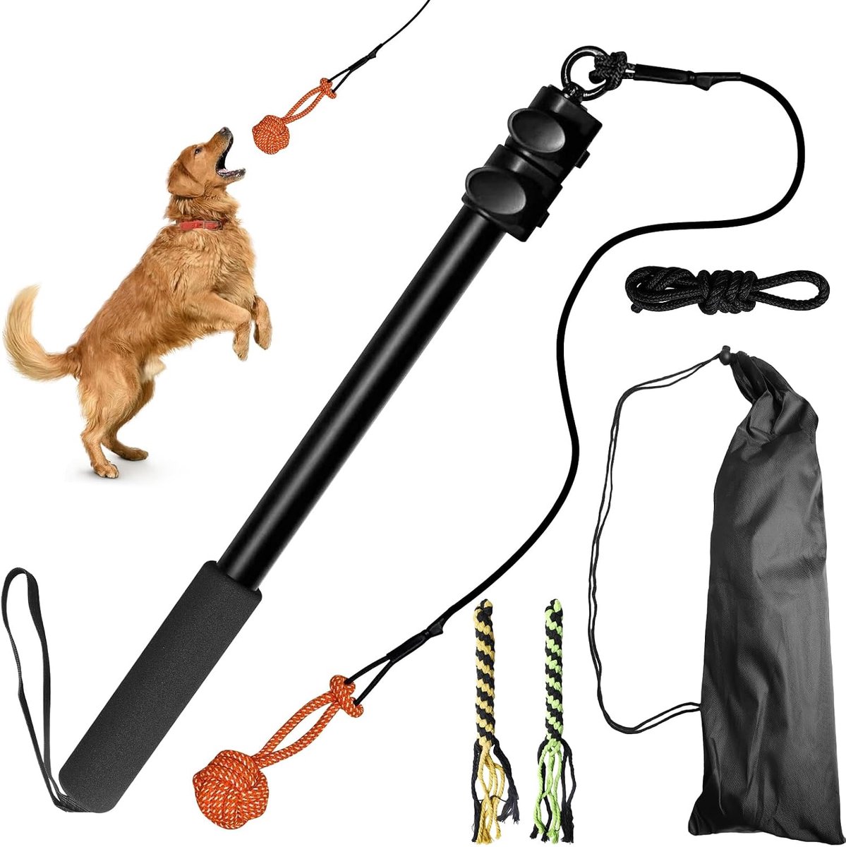 SnelShoppen - Professionele Verstelbare Hondenhengel 150 cm - Aluminium Telescopische Hengel voor Kleine, Middelgrote en Grote Honden - Duurzaam met 1