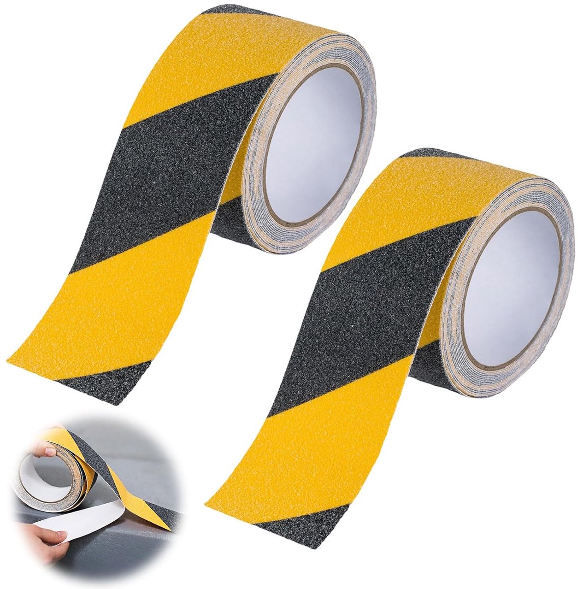 Non-Slip Adhesive Tape, 2 Rolls of 50 mm x 10 m, Non-Slip Stripes, Stairs, Non-Slip Adhesive Tape for Indoor and - ShopVlot