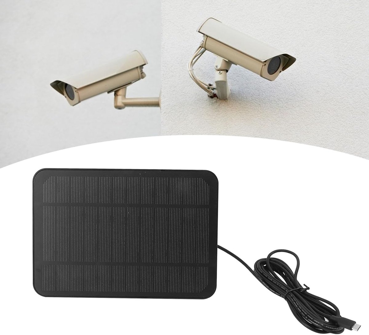 SnelShoppen - Solar Panel Camera 4W 5V voor Ring Blink Veiligheid Beugel 360° Buiten IP65 Waterdichte Oplader met Verstelbare Zwarte Houder