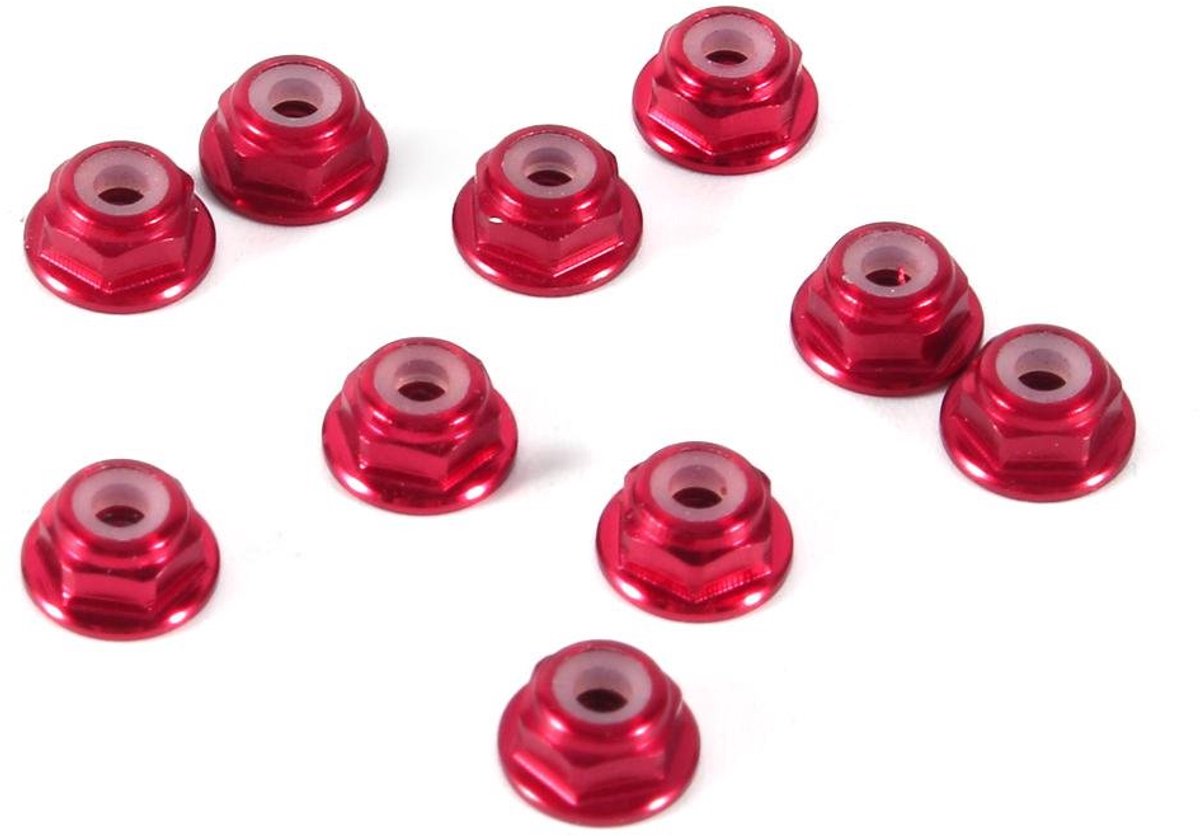 SnelShoppen - 10 Stuks M2 Zelfsluitende Moeren, CNC Aluminium met Nylon Versterking, Donkerrood, Ideaal voor Hout en Vochtige Omgevingen