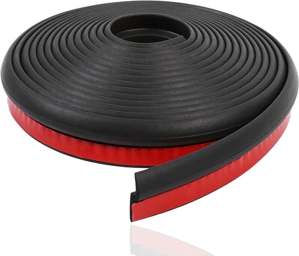 SnelShoppen - Car Rubber Seal 4M Z Vorm Rubber Profiel Anti-Collisie Raam Deur Seal voor Randbescherming (Zwart)