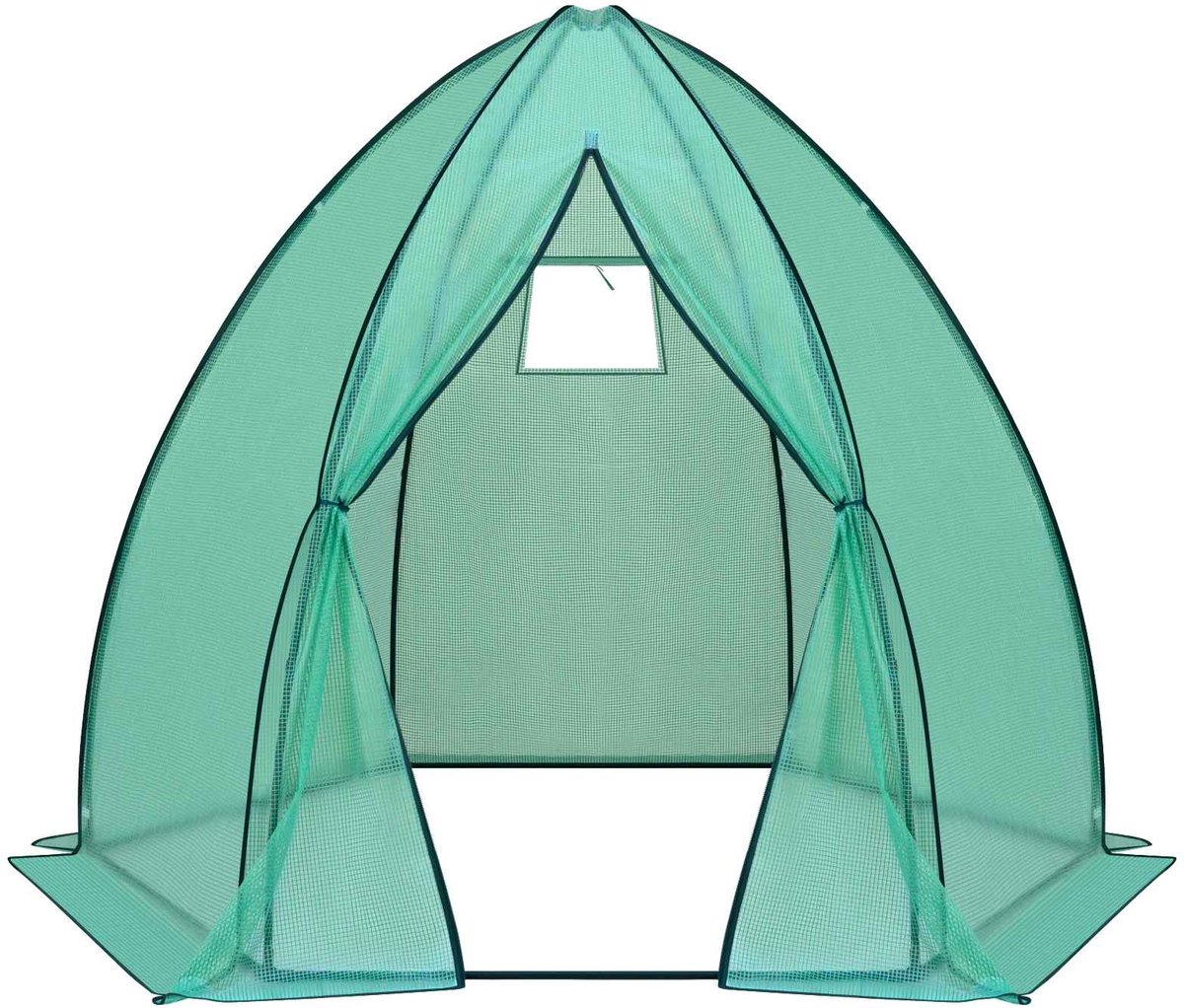 CORE Foliekas - PE Kweekkas met Oproldeur en Gaasvenster - Wintertent voor Planten - Kweektent met Ritssluiting - Weerbestendige Plantenkas voor Tomaten, Bloemen, Groenten en Kruiden - Geschikt voor Tuin, Moestuin en Balkon - 240x240x200cm - Groen