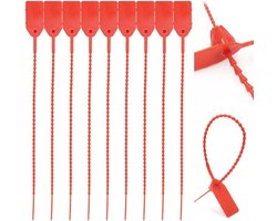 100 Stuks Plastic Kabelbinders met Labels - Veiligheidsbinders voor Kabels, Schoenen, Kleding en Bagage Tags met Anti-tamper Functie