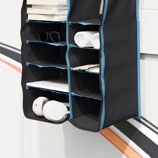 vidaXL - Hangende - Tent - Organizer - 10 - Vakjes - Zwart - 40,5 - x - 25 - x - 80 - cm van Vidaxl — afbeelding 5