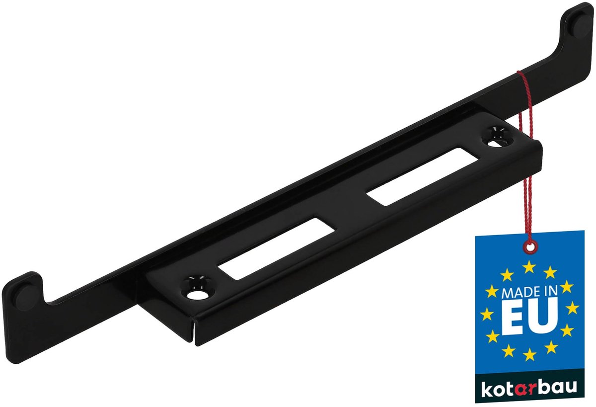 KOTARBAU® Sluitplaat voor Tuinpoort - Sluitplaat Poort - Poortaanslag 32cm - Aanslagplaat - Hoeksluitplaat - Stalen Sluitplaat - voor Houten en Metalen Poorten - Zwart