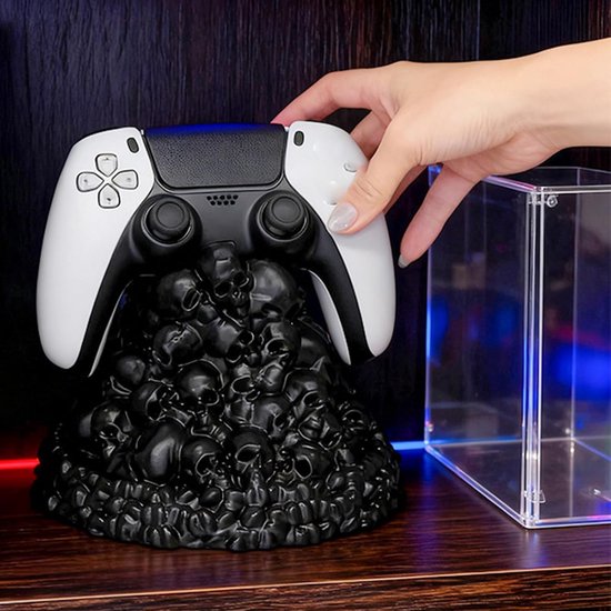 Controller Standaard - Gaming Accessoire Houder - Bureau Organisatie - Doodskop Design - 125 x 17 cm - Zwart — afbeelding 4
