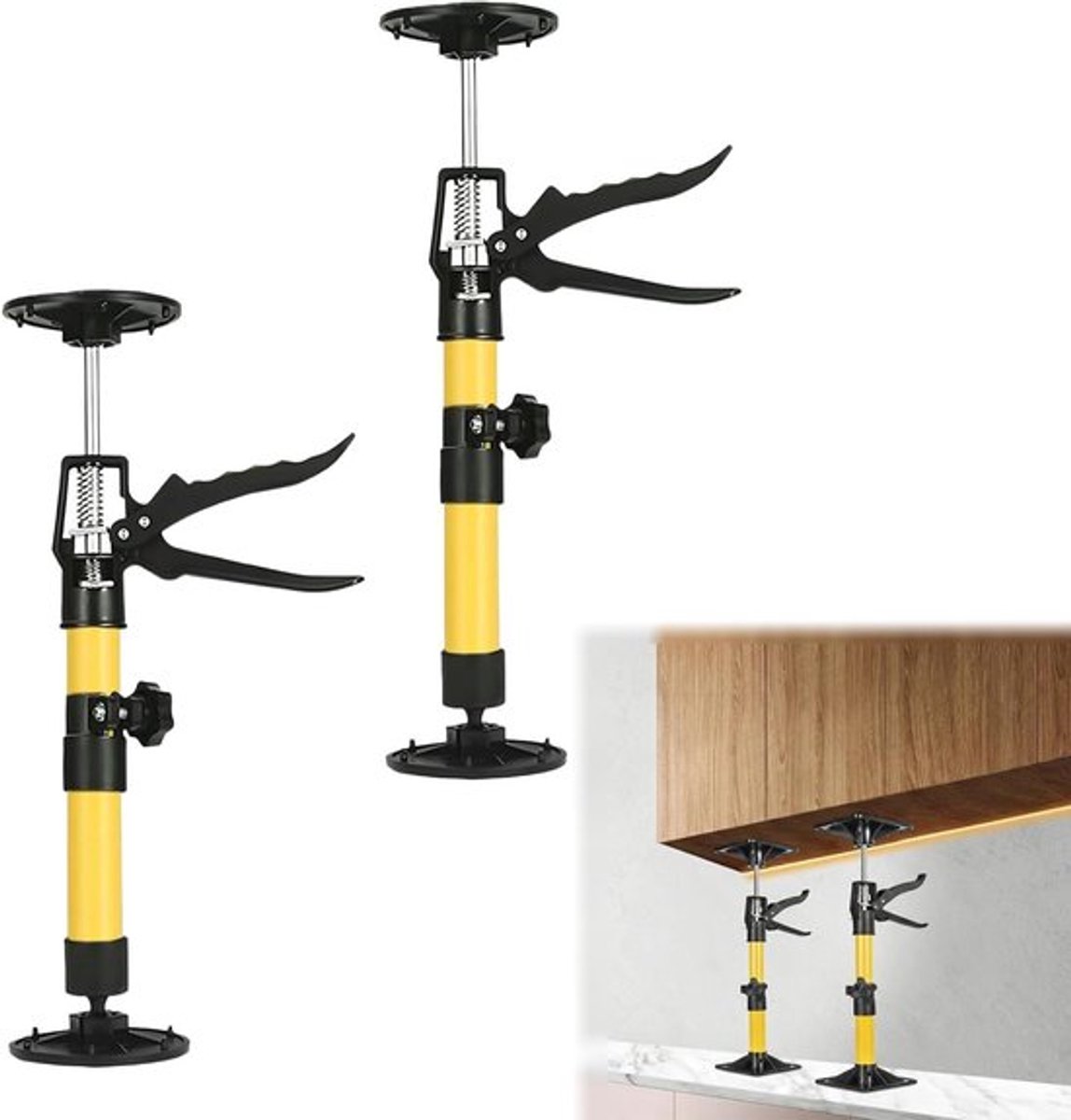 Set van 2 plafondsteunen voor deurframes, telescopische stangen, wandmontage, 50 kg draagvermogen, ideaal voor spanconstructies en ondersteuning