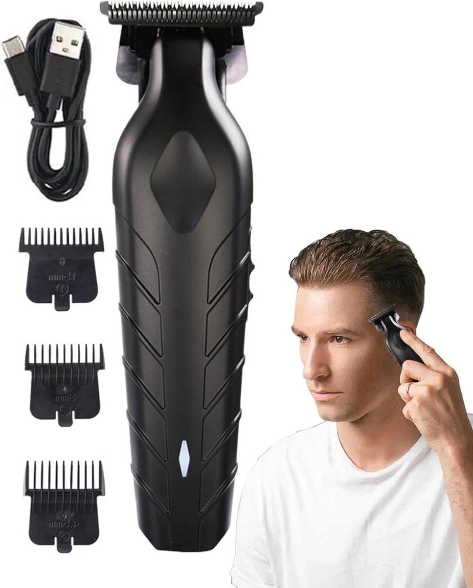 Oplaadbare Baardtrimmer - Haarklipper Scheerapparaat - Precisie Trimmen - Zero Gapped Bladen - 15 cm - Zilver