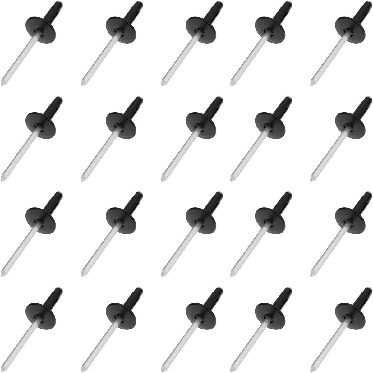 SnelShoppen - 20 Stuks Aluminium Klinknagels voor Kentekenplaat - Corrosiebestendig - 4,8 mm Kern - Geschikt voor GM, Buick en Cadillac - Zwart