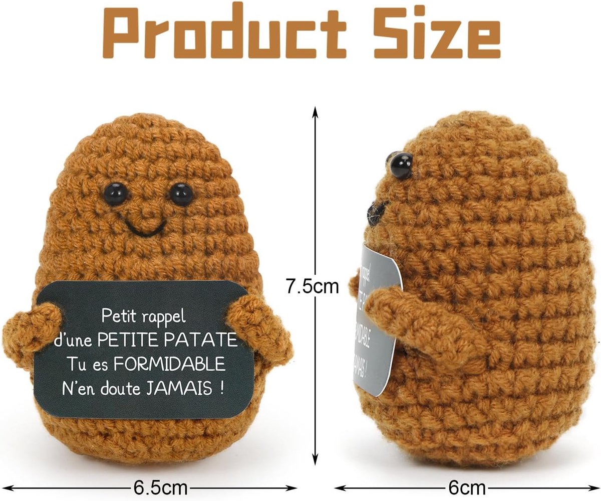 SnelShoppen - Aurasky Positieve Aardappel, Kleine Aardappelpoppen met Positieve Kaart, Grappige Cadeaus voor Mannen, Vrouwen, Stellen en Collega's
