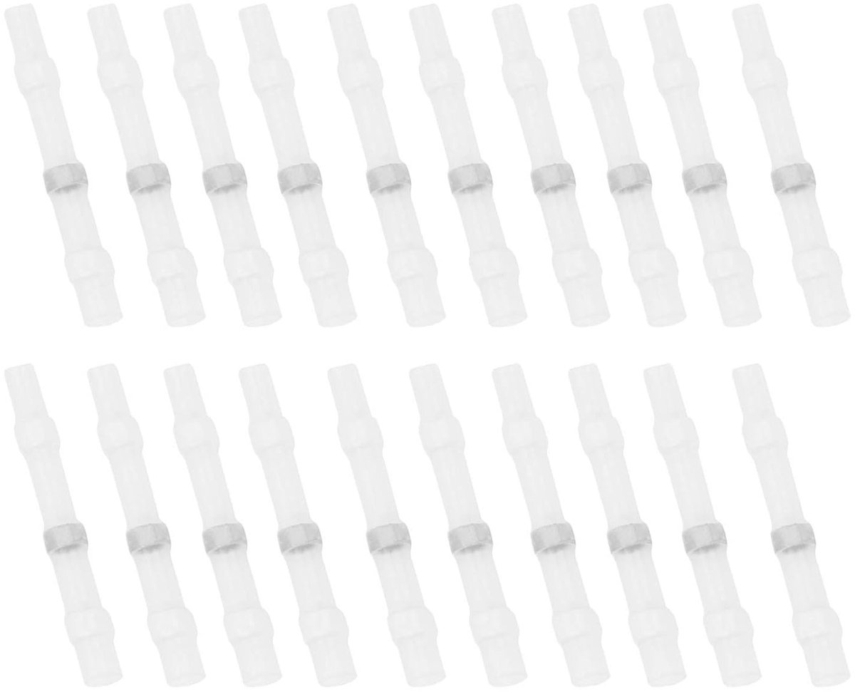 SnelShoppen - 50 Stuks Warmtekrimp Tubing Soldeer Connector Afsluitdoppen Waterdichte Soldeerafsluitingen voor Marine en Auto, Wit