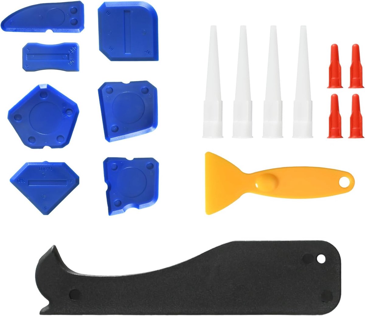 Professionele siliconenkit set 18-delig - veelzijdig afdichtingsgereedschap - geschikt voor keuken en badkamer - ShopVlot