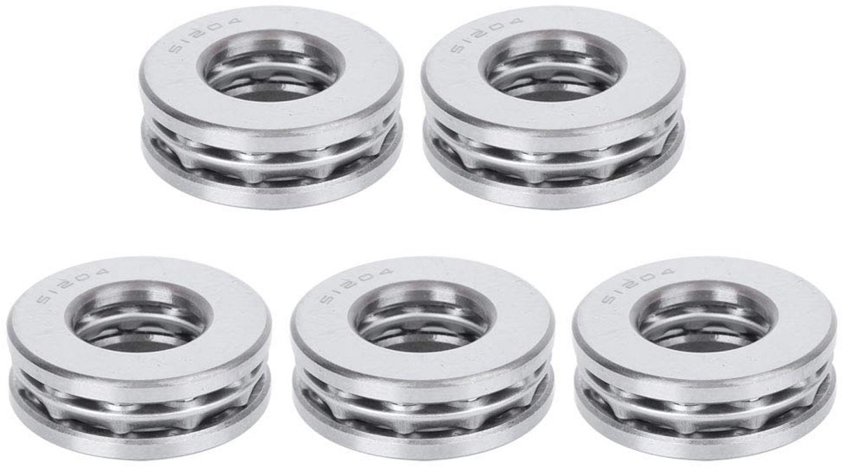 SnelShoppen - 5 Stuks 51204 Axiale Kogelrollager, Hoogwaardige Precisie Lager Staal, Druk Lager met Binnen Diameter 20mm en Buiten Diameter 40mm