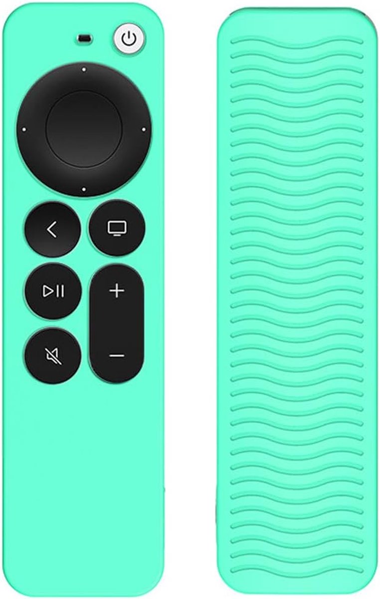 SnelShoppen - Remote Control Case voor Apple TV 4K Siri Remote 3e Gen (2022) / 2e Gen (2021) - Siliconen Hoes - IJs Groen, Antislip, Flexibel, Bescher