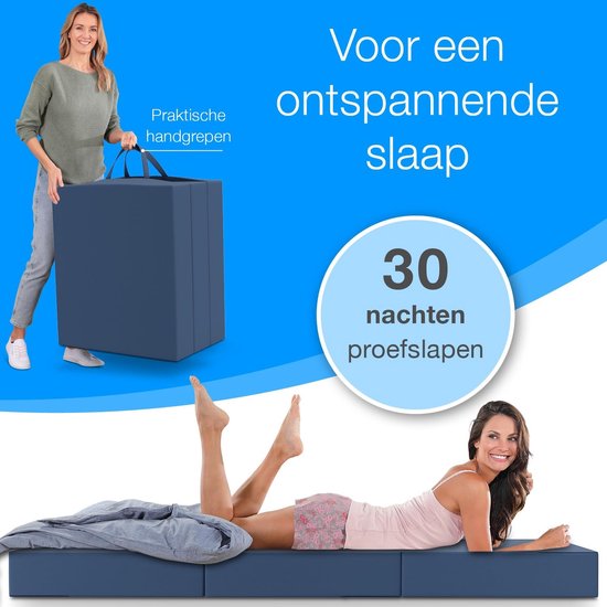 Opvouwbaar Matras - 3-Delig Vouwmatras, Extra Dik 15 cm, Wasbaar en Draagbaar Logeermatras voor Volwassenen van LifeGoods — afbeelding 5