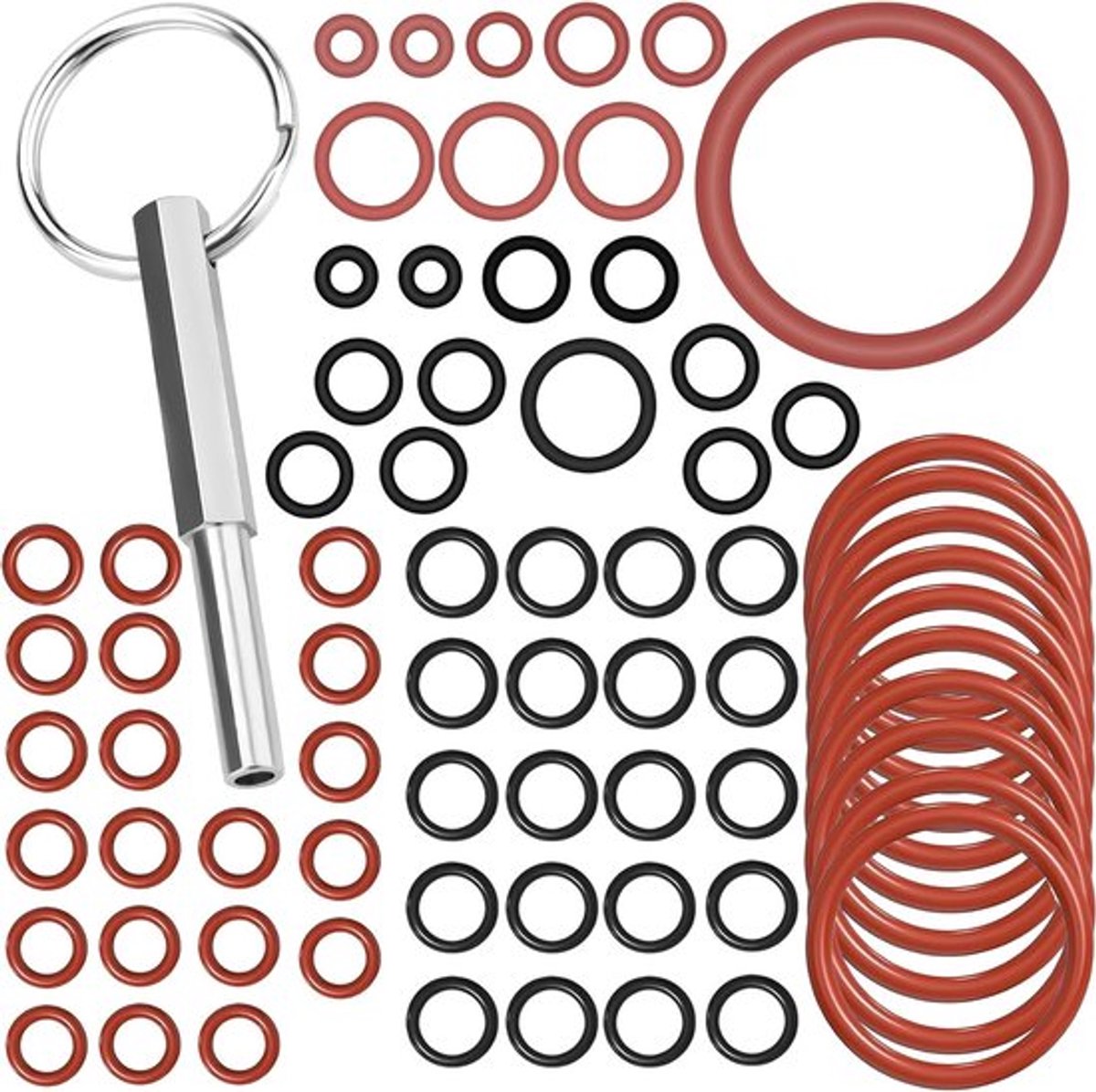 72-delige O-ring kit van silicone voor koffiemakers, ideaal voor ventielhouders en lekkagepreventie