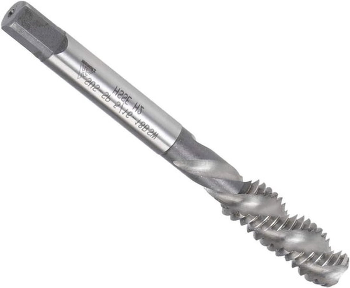 5/16"-18 BSW Spiraalfluit Draadtap voor machinale schroefdraad, HSS kobalt, H2 tolerantie, ongecoat, Geschikt voor Precisie Bewerking