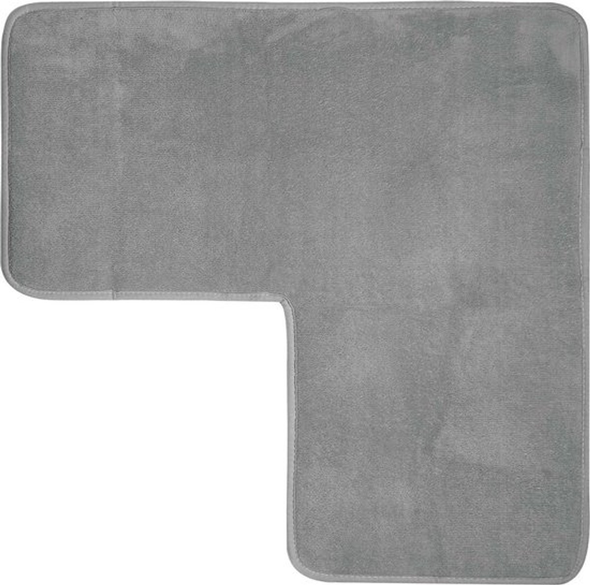 L-vormig badkamertapijt van chenille, comfortabele douchemat met hoekuitsparing, antislip en snel drogend, 80 x 80 cm (grijs)
