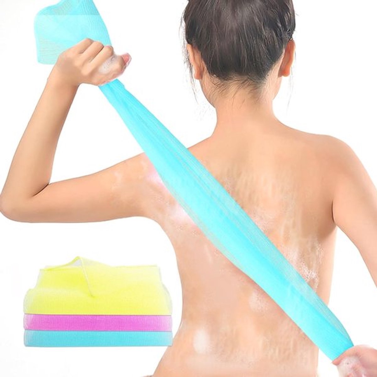 Exfoliërende Wasdoek Set van 3 - Japanse Lichaamsrug Scrubber en Koreaanse Loofah Towel voor Dode Huidverwijdering, Ideaal voor Mannen en Vrouwen tijdens de Douche