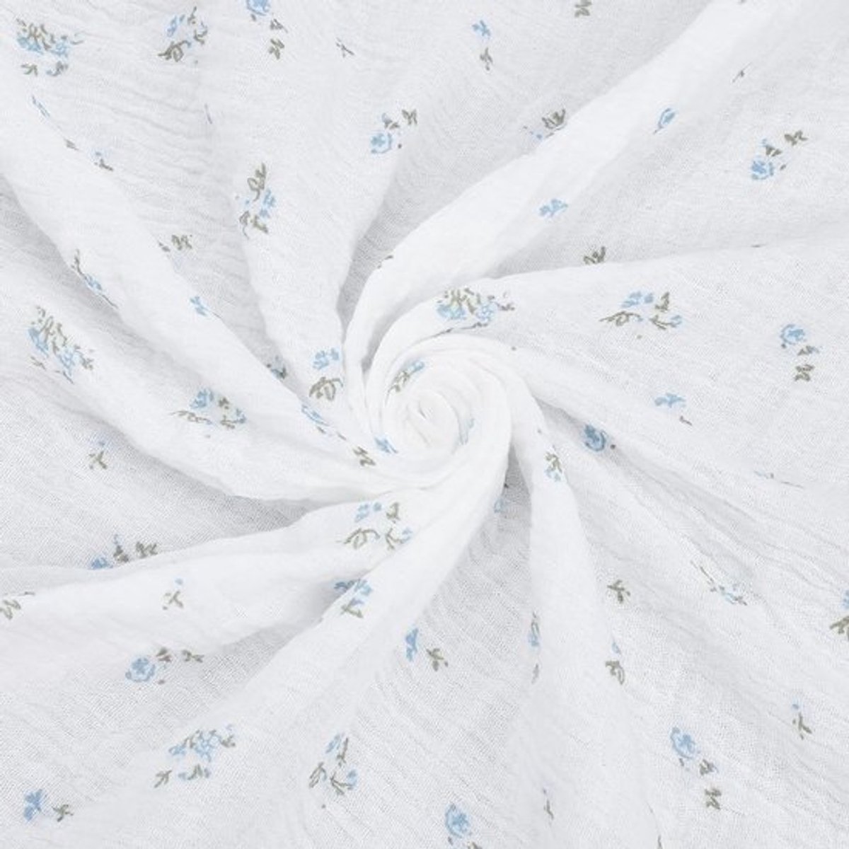 Dubbelgaas Stof 1.45 x 2 m van 100% Katoen, Natuurlijk Zacht, Bloemenpatroon voor Naai-, Quilten- en DIY Projecten