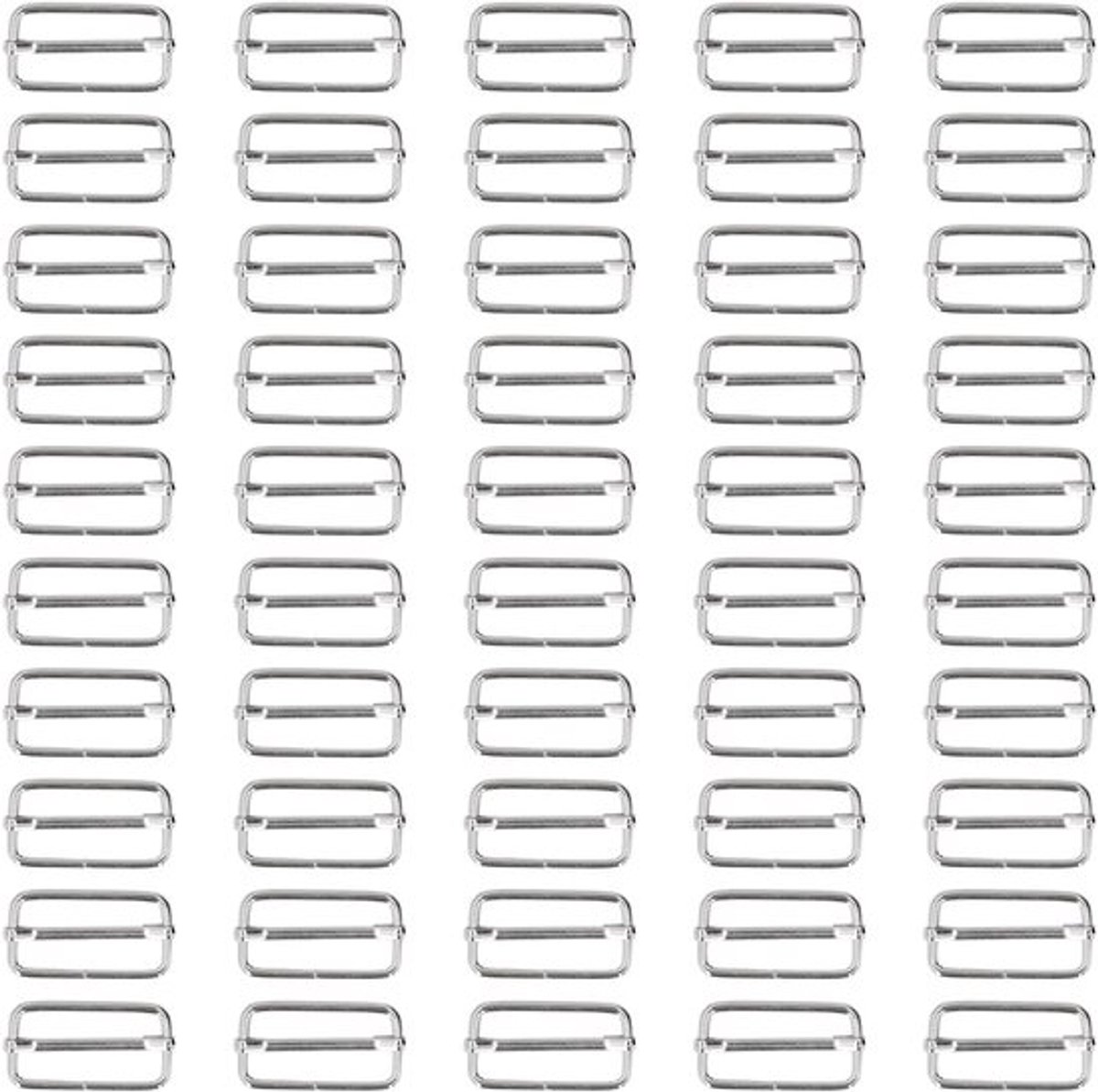 50 Stuks Verstelbare Metalen Glijgespen, 2.8/3 mm, Rechthoekige Gesp voor Riemen, DIY Kleding en Tassen, Duurzaam en Veelzijdig Accessoire