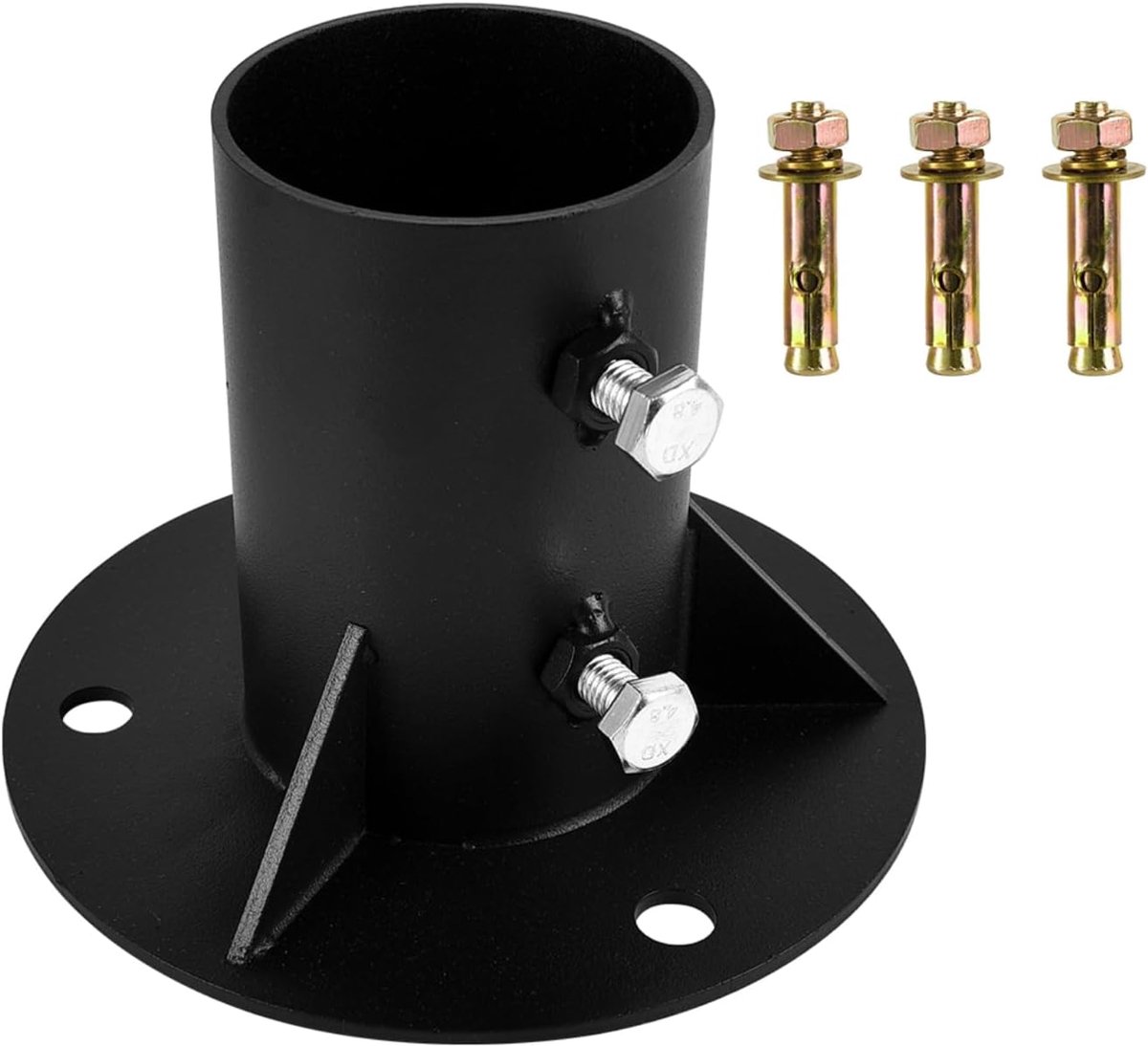 SnelShoppen - 65mm Post Basis, Robuuste Tuinpaal Bevestiging, Heavy Duty Metaal Post Houder voor Brievenbus, Zwembad Ladder en Balkonleuning, Sterke V