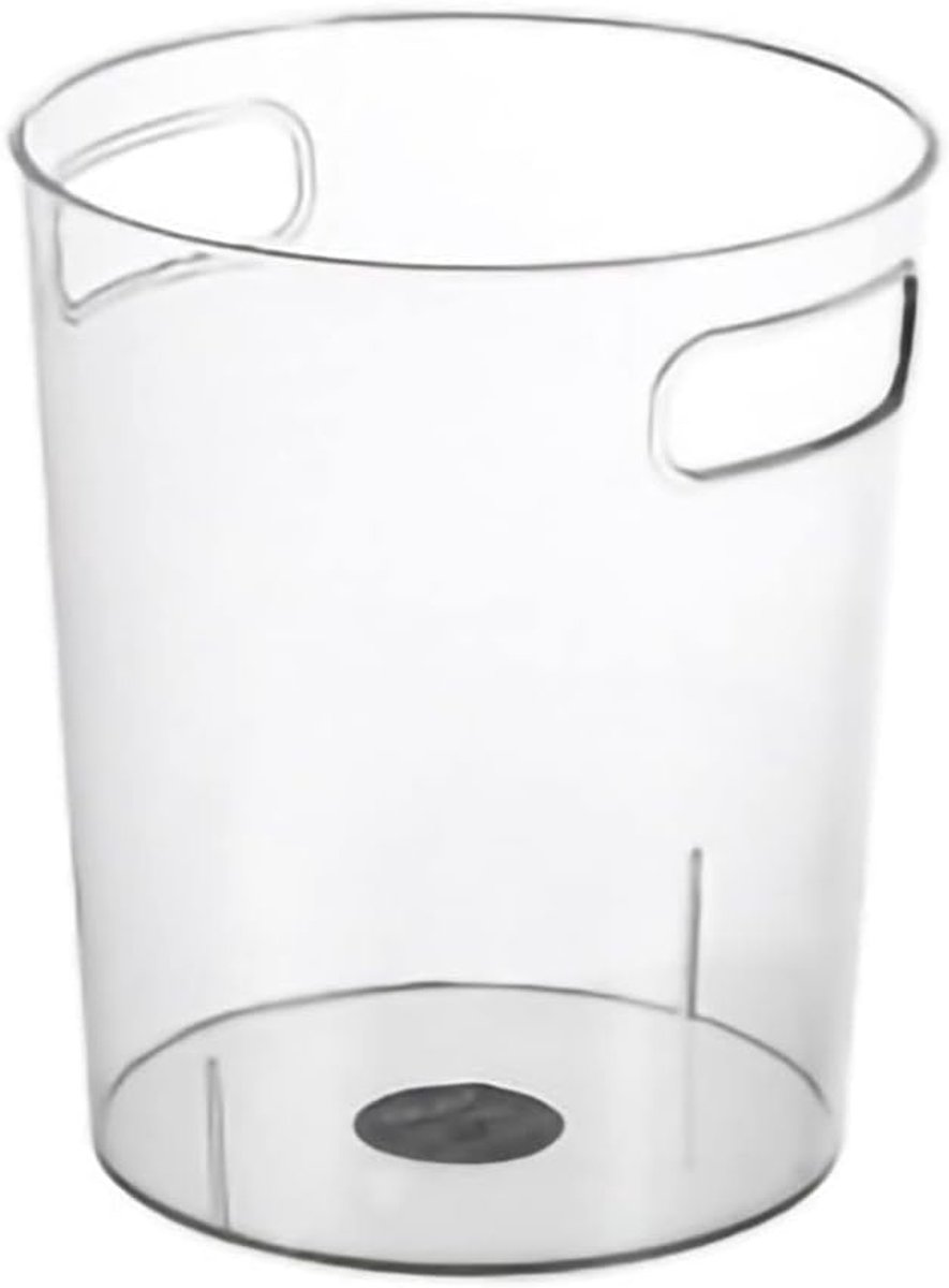 SnelShoppen - Transparante Prullenbak 8cm - Minimalistische Opbergemmer voor Keuken, Woonkamer, Kantoor - Plastic Vuilnisemmer - Drupbestendig en Duur