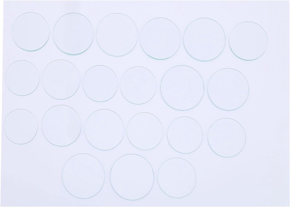SnelShoppen - 21-delige Set Vervangende Horlogeglas Lensen 35-45mm Mineralen Glas Voor Horlogemaker Reparatie