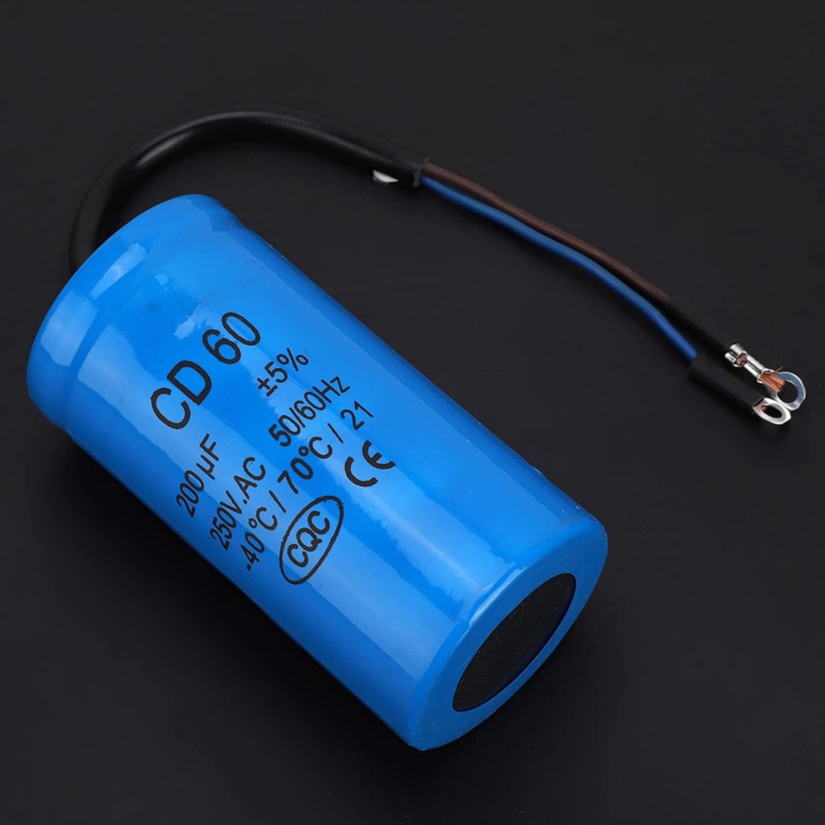 SnelShoppen - CD60 Startcapacitor met Draad 250V AC 200uF 50/60Hz voor Motor van Luchtcompressor - Betrouwbare Capaciteit