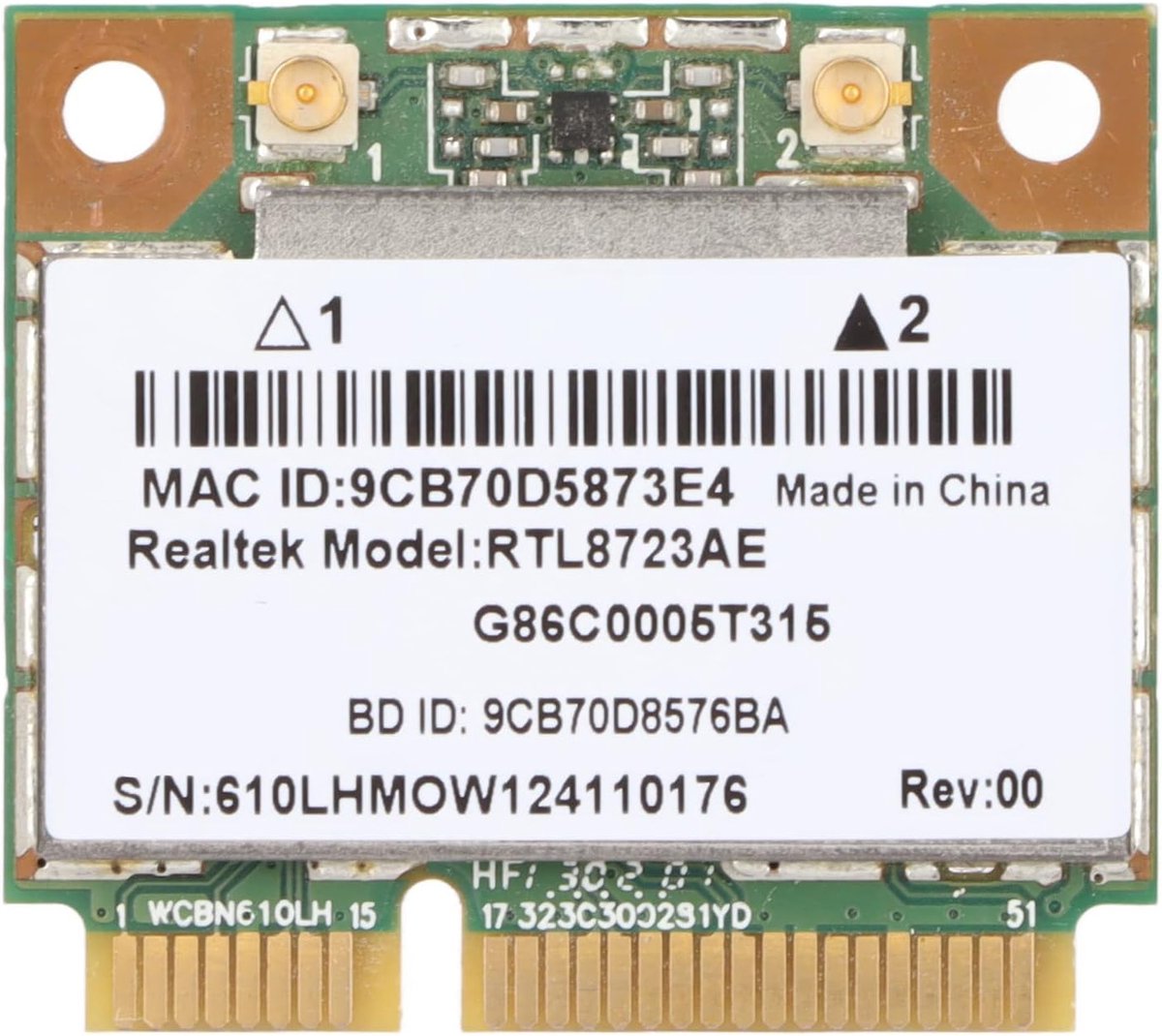 SnelShoppen - RTL8723AE Wireless WiFi Kaart, Mini PCI Express Draadloze Netwerkkaart met Bluetooth 4.0, 300M Hoge Snelheid WiFi Netwerk Module 802.11b