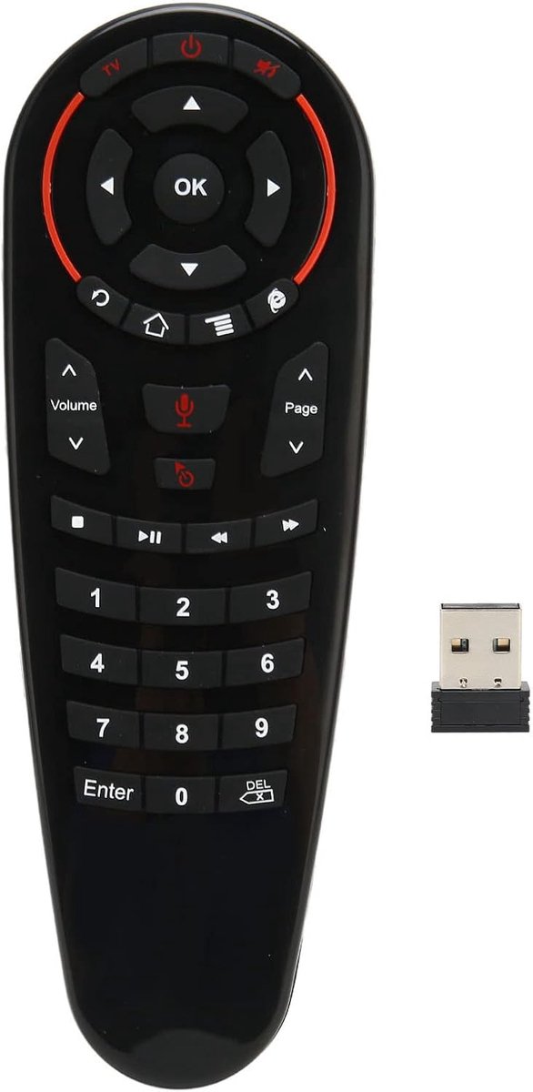 SnelShoppen - G30s Afstandsbediening met 33 Knoppen, IR Leren, 2.4G Draadloos, 6 As Gyroscoop Stemafstandsbediening voor Google Assistent TV, PC, HTPC