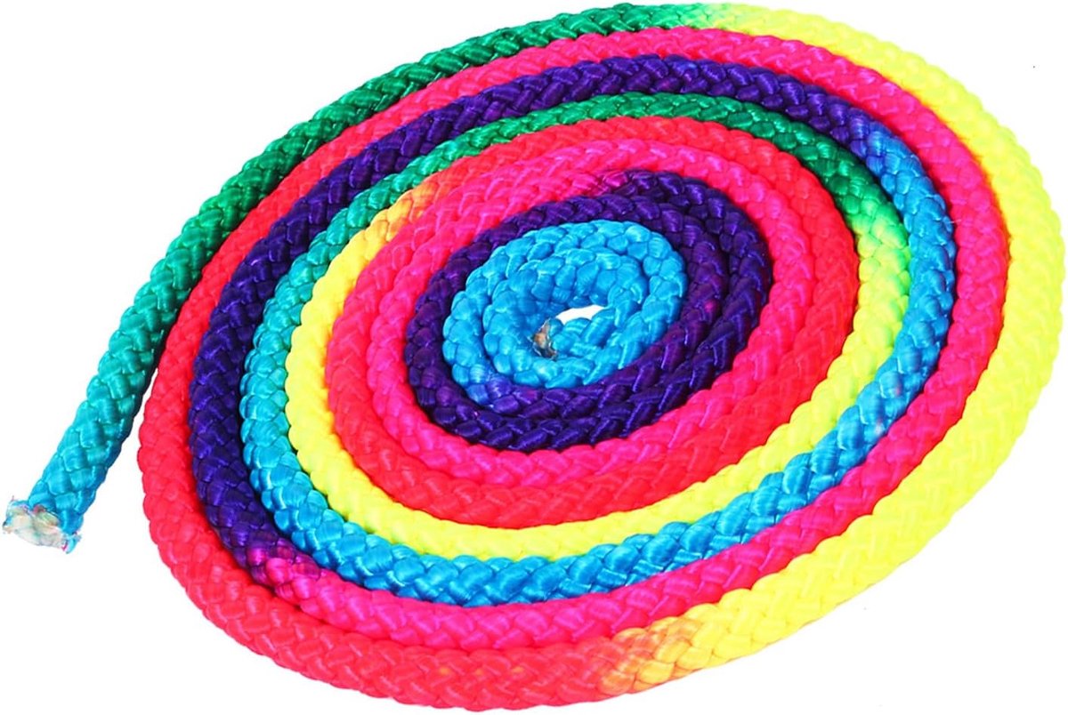 SnelShoppen - Rainbow Kleur Ritmische Gymnastiek Touw - Duurzaam Nylon Gymnastiek Touw voor Competitie en Artistieke Gymnastiek - Ideaal voor Training