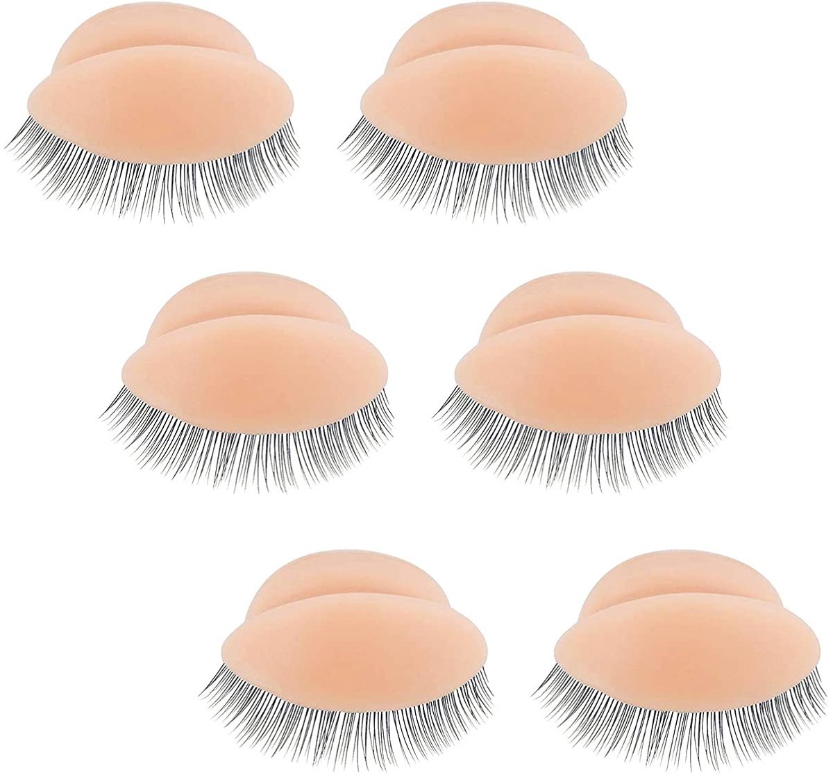 SnelShoppen - 3 Pairs Vervangende Wimpers Oogleden voor Mannequin Hoofd - Realistisch Silicone Rubber - Herbruikbaar en Makkelijk Schoon te Maken - Hu