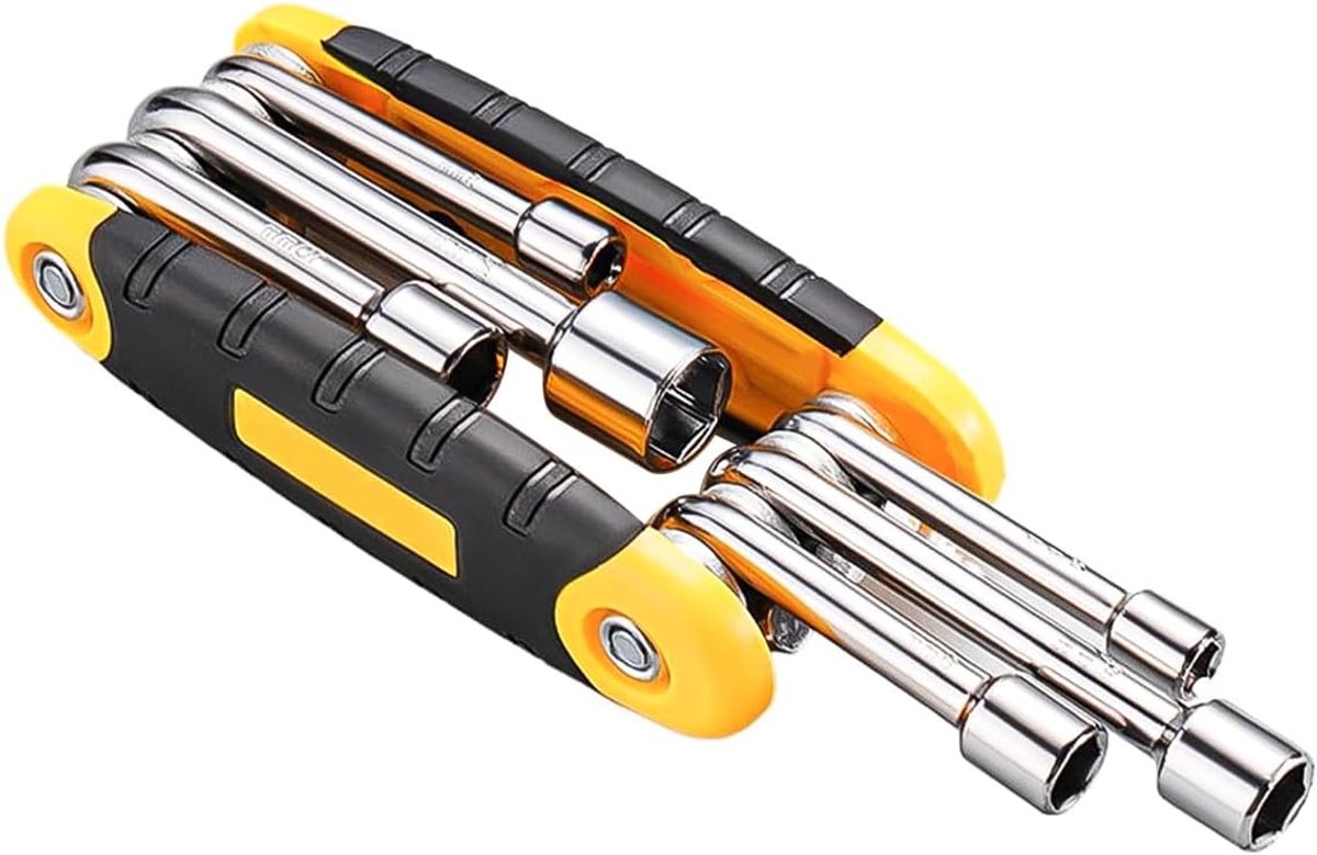 SnelShoppen - Vouwbare Inbussleutel Set 6-in-1 Portabele Schroevendraaier Sleutels Voor Auto- en Huisreparatie, Fietsreparatie Kit
