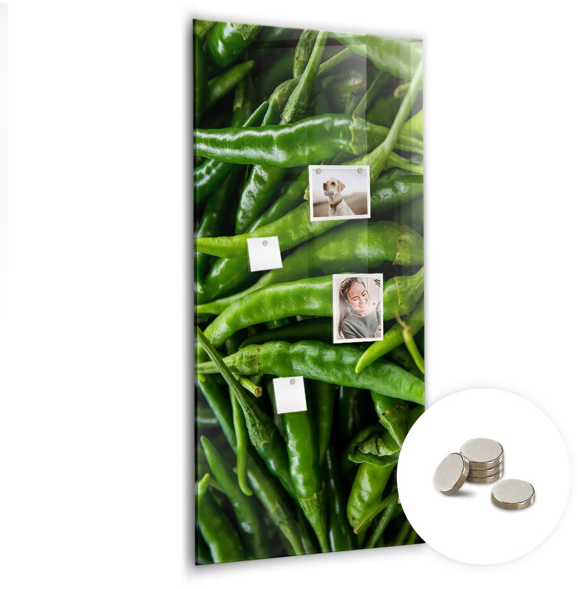 Coloray Glazen Magneetbord - Magnetisch Bord Kleur: flesgroen - 60x120 cm - Groente Magneetbord - Magnetic Board - Magneetbord Design