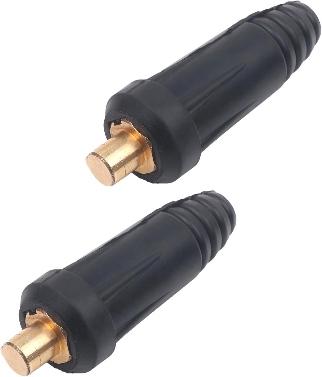 SnelShoppen - 2 Pack Lasdraad Connector Stekker, DKJ10-25 Mannetje Rubber Messing Dinse Snelle Aansluiting voor Elektrische Lasmachine